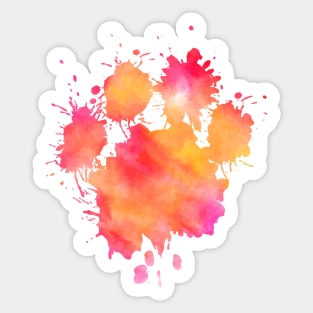 Colorful Watercolor dog paw Sticker